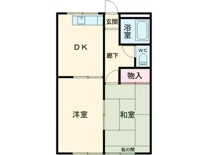 第1エマハイツ(2DK/1階)の間取り写真