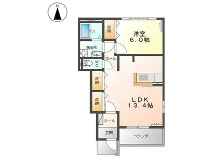 アラモード スクエア(1LDK/1階)の間取り写真