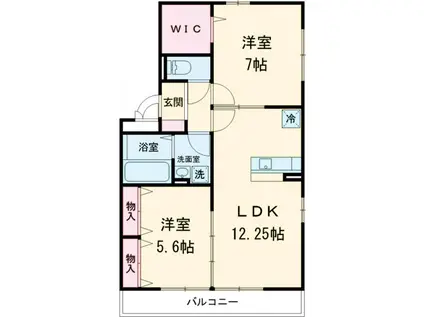 アズーリセブン(2LDK/3階)の間取り写真