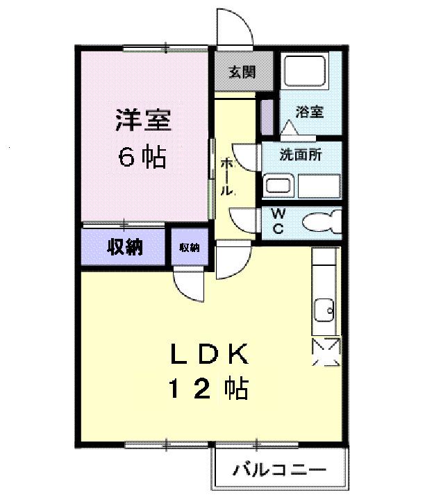 グローリーⅠ(1LDK/1階)の間取り写真