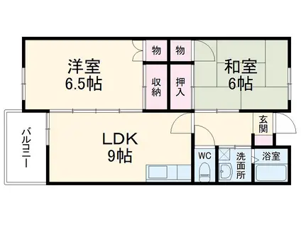 ハイツ篠崎・Ⅰ(2LDK/1階)の間取り写真