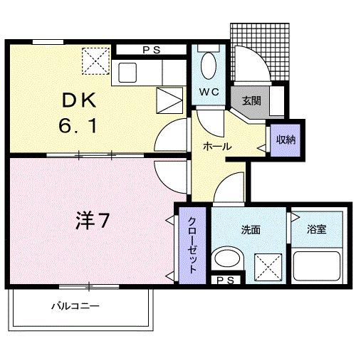 フラン カーサ3(1DK/1階)の間取り写真
