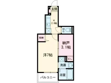 セリシールA(1SK/1階)の間取り写真