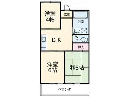 レジデンスよしい(3DK/3階)の間取り写真