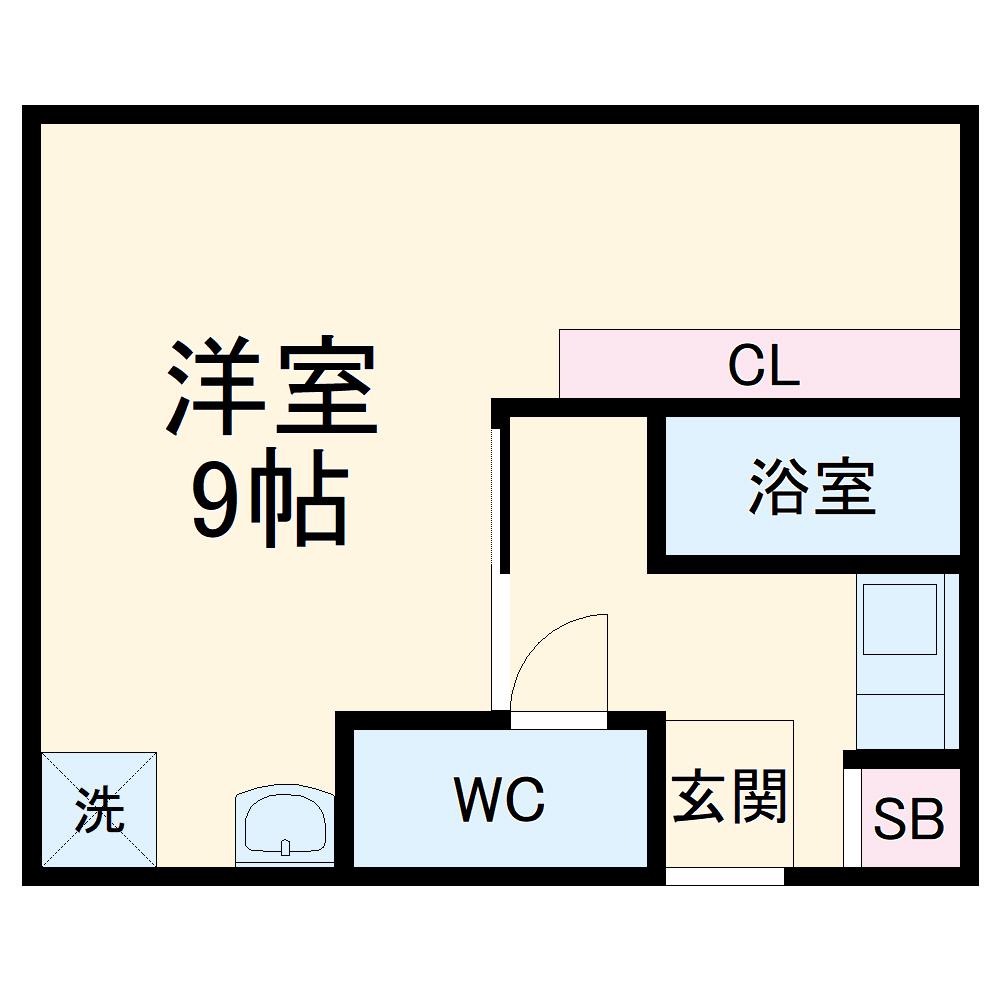 ブルージュ(1DK/2階)の間取り写真