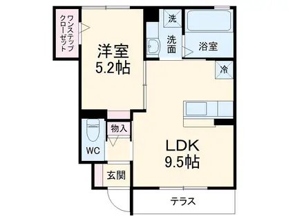 コンフォール・メゾンⅢ(1LDK/1階)の間取り写真