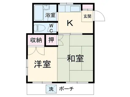 ロイヤルコーポ(2K/1階)の間取り写真