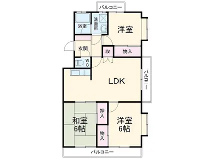 レジデンスYS(3LDK/2階)の間取り写真