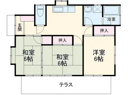 上越線 井野駅(群馬) 徒歩16分 1階建 築36年(3DK)の間取り写真