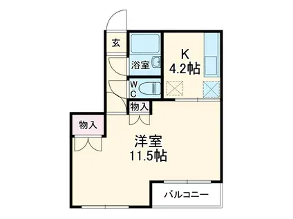 ファイン飯玉(1K/2階)の間取り写真