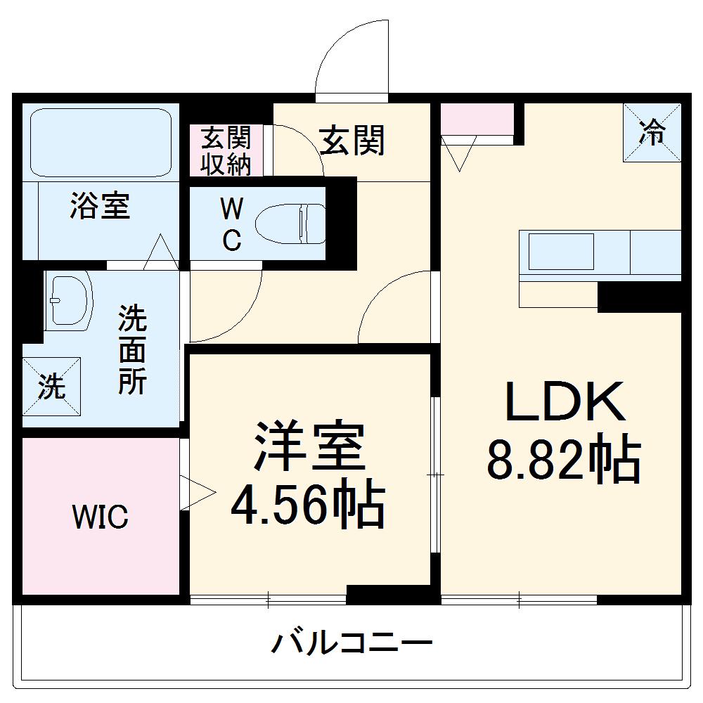 リアルコートE(1LDK/1階)の間取り写真
