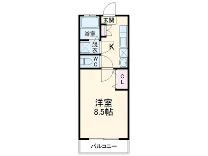 コンフォート高崎(1K/1階)の間取り写真