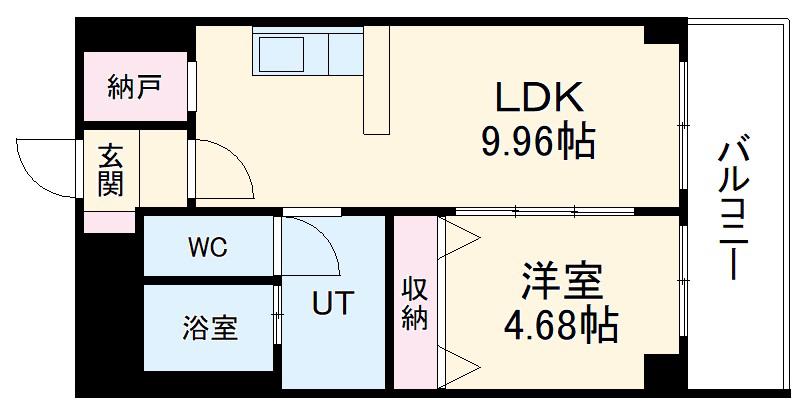あさひグランレジデンシア高崎Ⅰ(1LDK/6階)の間取り写真