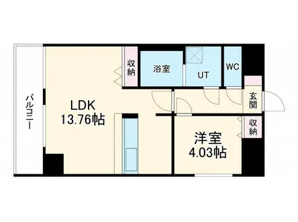 あさひグランレジデンシア高崎Ⅱ(1LDK/4階)の間取り写真