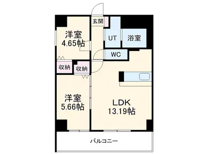あさひグランレジデンシア高崎Ⅰ(2LDK/6階)の間取り写真