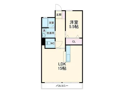 平山マンション(1LDK/2階)の間取り写真