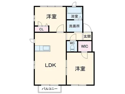 クレアA(2LDK/2階)の間取り写真