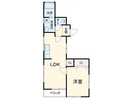 ポシブル(1LDK/1階)の間取り写真