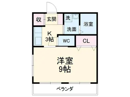 エターナル(1K/3階)の間取り写真