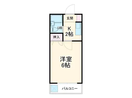 マール・アデントロ(1K/2階)の間取り写真