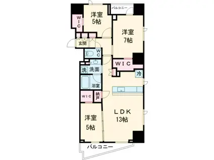 ディームス方南町(3SLDK/2階)の間取り写真