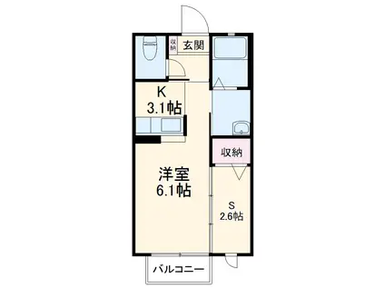サンテラス(1LDK/1階)の間取り写真