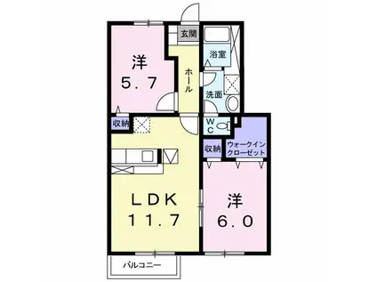 マ・メゾン(2LDK/1階)の間取り写真