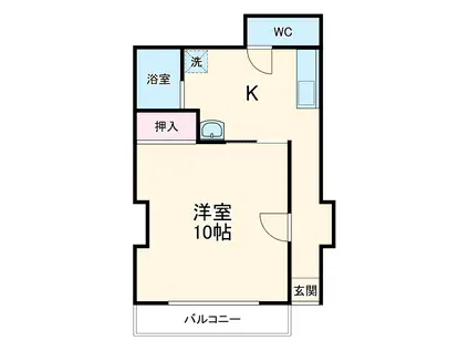 マンション港(1K/1階)の間取り写真