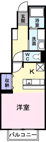 サンライズ芳川Ⅱ(1K/1階)の間取り写真
