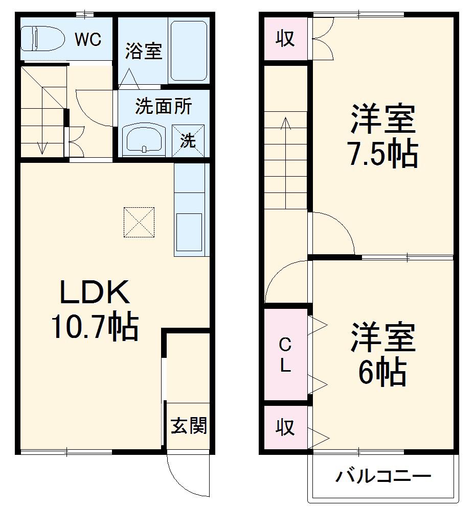 クラセードル碧南Ａ(2LDK)の間取り写真