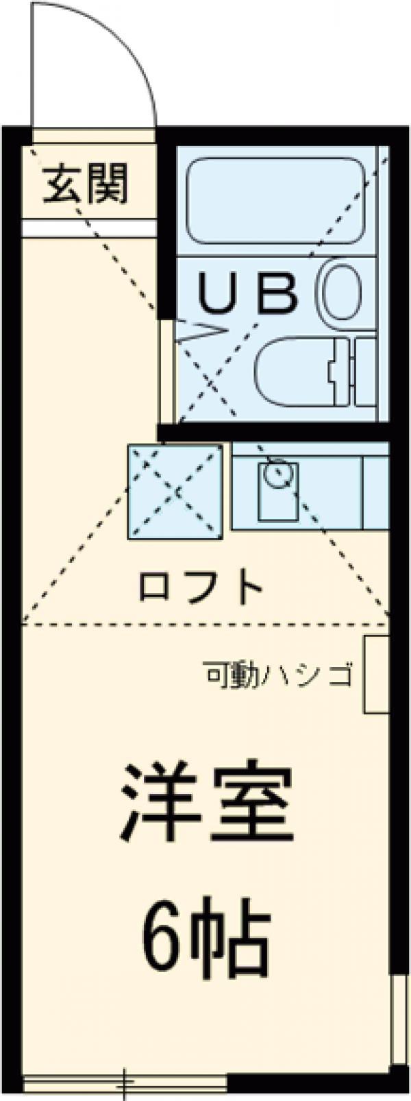 ユナイト上町ウィルキンスの杜(ワンルーム/2階)の間取り写真
