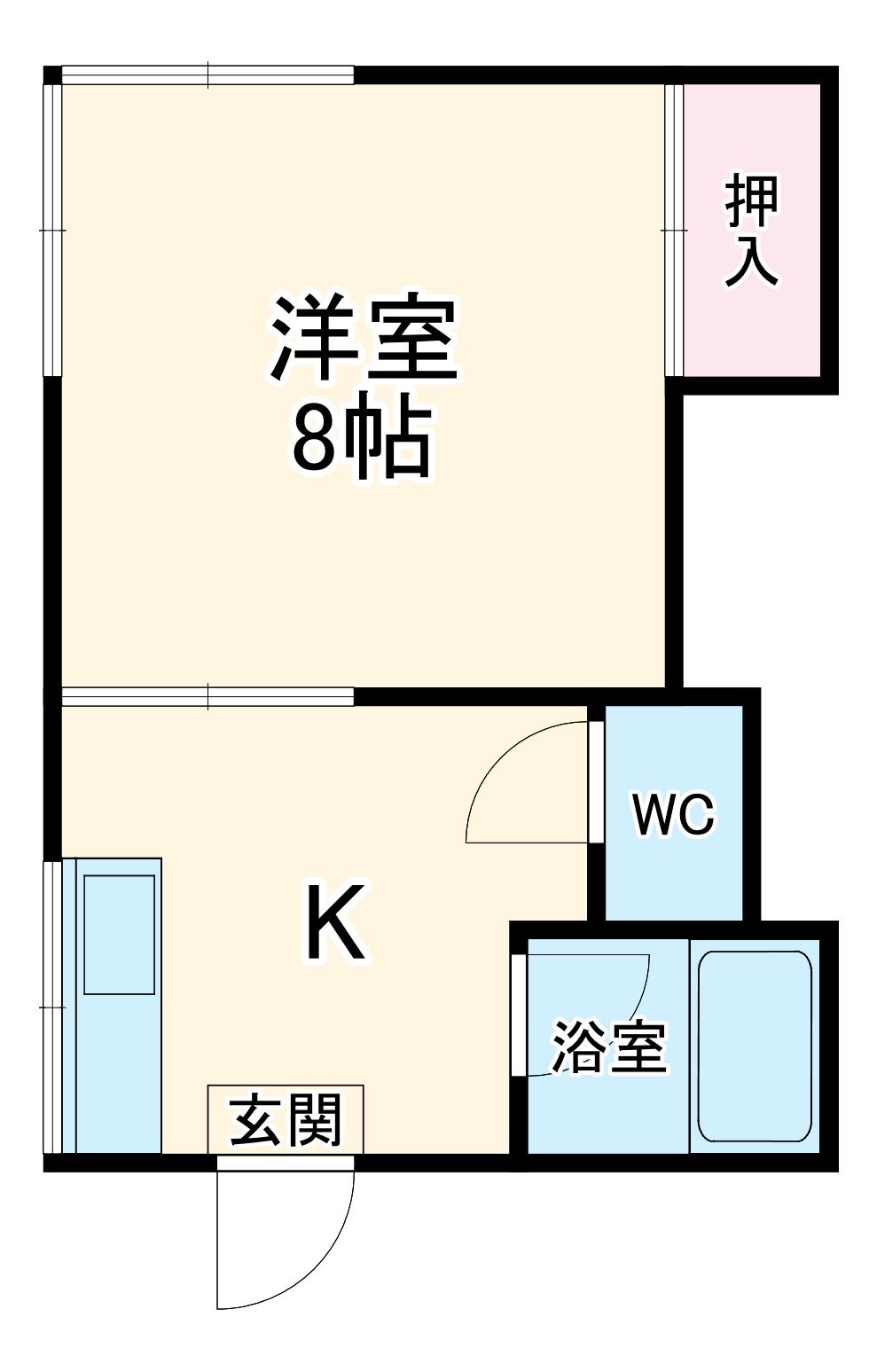 光ハイツ ひろせ(1K/2階)の間取り写真