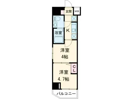 アンベリール マーロ北綾瀬Ⅱ(2K/4階)の間取り写真