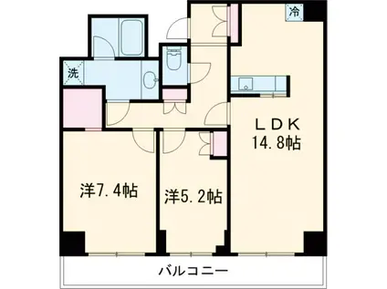 プライムアーバン亀有(2LDK/13階)の間取り写真