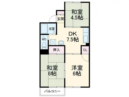 カームハイツ(3DK/3階)の間取り写真