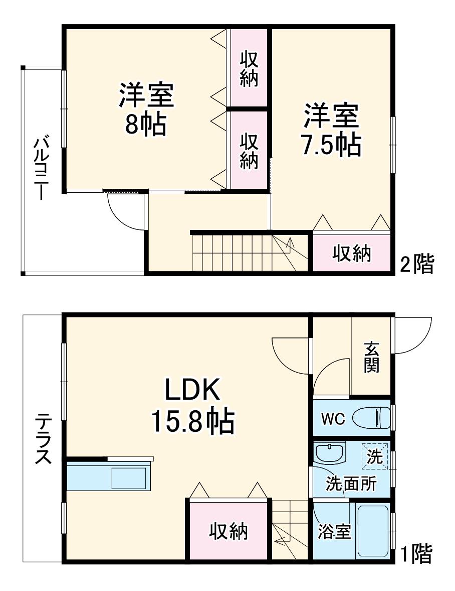 メゾンド・墨　参号館(2LDK)の間取り写真