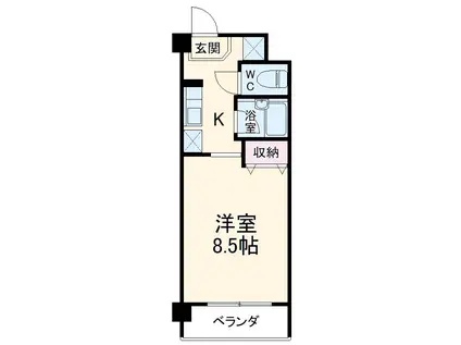 ジナ東海Ⅱ(1K/3階)の間取り写真