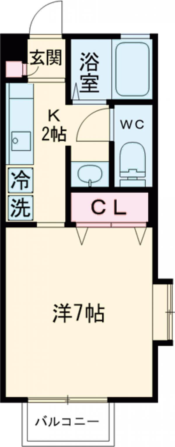 ラフィネ自由が丘(1K/1階)の間取り写真