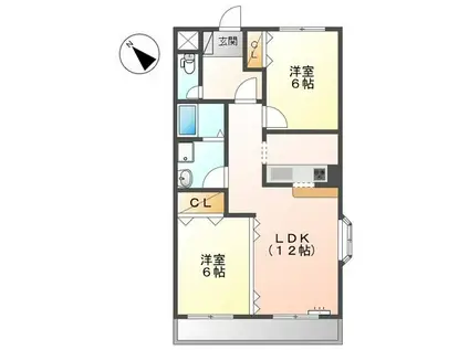 アトリオ(2LDK/2階)の間取り写真
