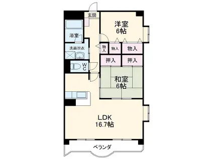 ピエールノーヴァ(2LDK/1階)の間取り写真