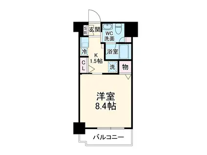 イトーピア仲町台(1K/2階)の間取り写真