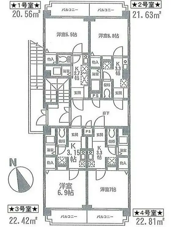 ビクトリュー仲町台 3階階 間取り