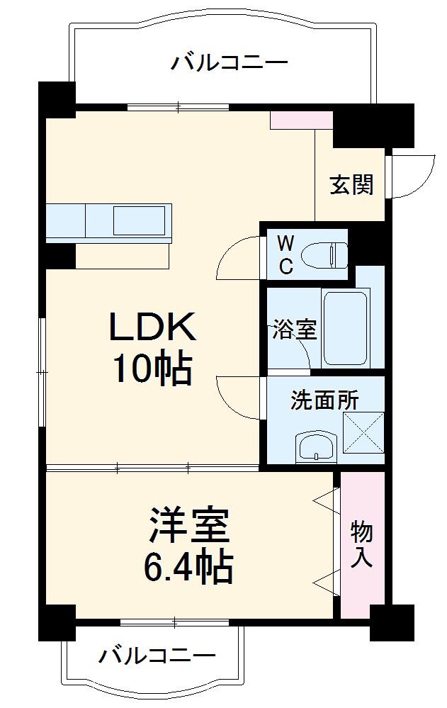 パラッツォJ&I21(1LDK/2階)の間取り写真