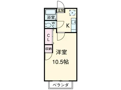 鈴木第5コーポ(1K/2階)の間取り写真