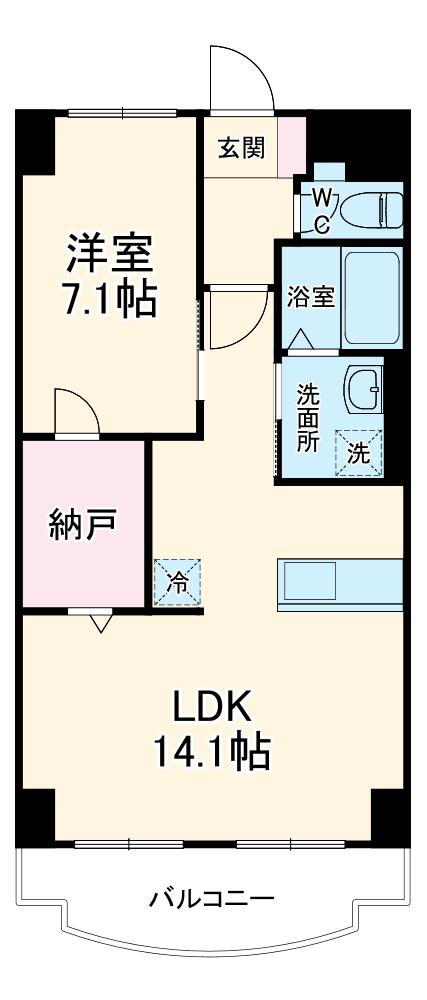 第1丸中マンション(3DK/3階)の間取り写真