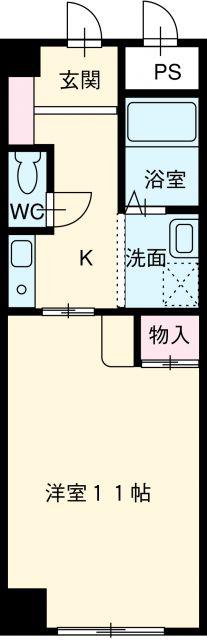 第2丸中マンション(1K/7階)の間取り写真