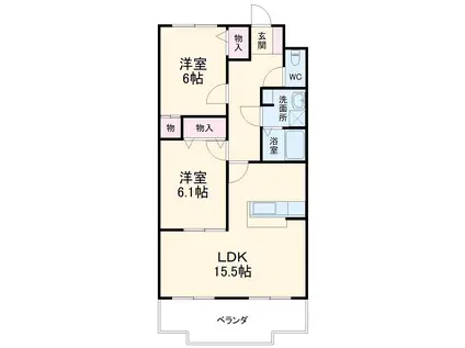 GREEN FIL(2LDK/1階)の間取り写真