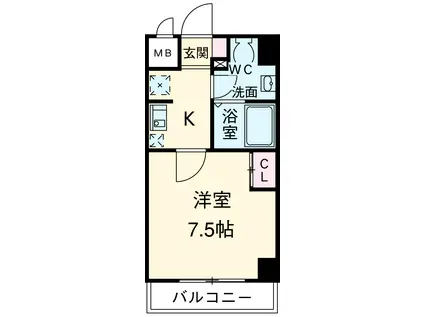 レジディア三宿(1K/3階)の間取り写真