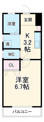 大宮サンハイム(1K/1階)の間取り写真