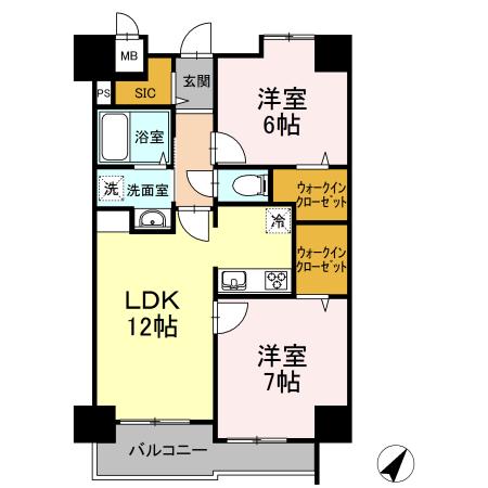 ACT VALORE(2LDK/8階)の間取り写真